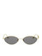 Damen Sonnenbrille mit Metallischem Rahmen Gold/Grau