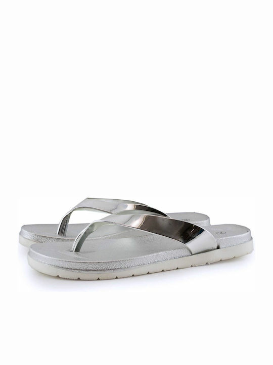 Damen-Flip-Flops - Hausschuhe In Silber Farbe