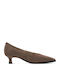 Leder Pumps mit Braun Absatzhöhe