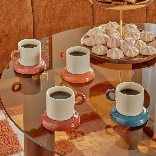 Espresso Ceramic Brown Cups 110ml 8 Pieces