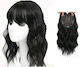 Haarverlängerung mit Clip mit Menschliche Haare in Schwarz Farbe 38.1cm Topper Toupé