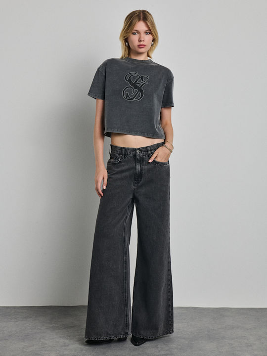 Lovely Damen Jeans Panteloni Schwarz