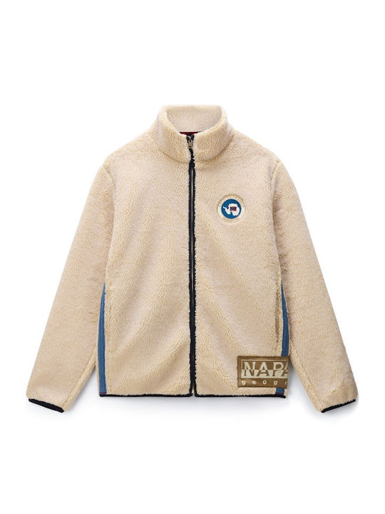 Napapijri Ανδρική Ζακέτα Fleece Εκρού