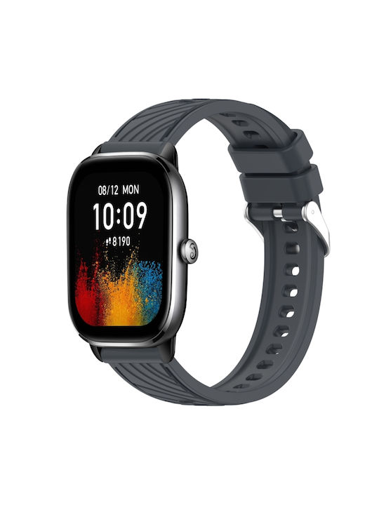 Силиконова каишка Сива (Amazfit GTS 4 Mini)