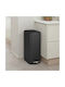 5Five Waste Bin Metallic with Pedal 30lt Black