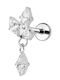 Silver And More Titan Ohrring 8 x 1.2mm Silber