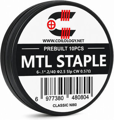 Mtl Staple Premade Coils Ni80 0.57ω 10τμχ Coilology