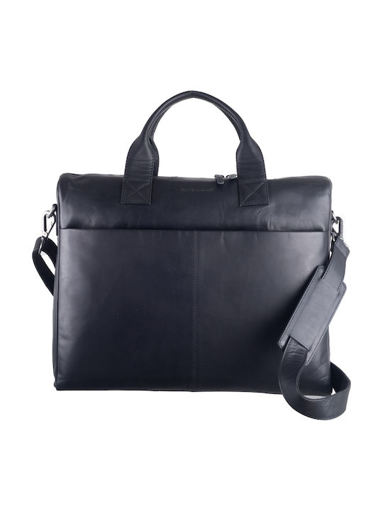 Geantă bărbătească de umăr / crossbody din piele Neagră