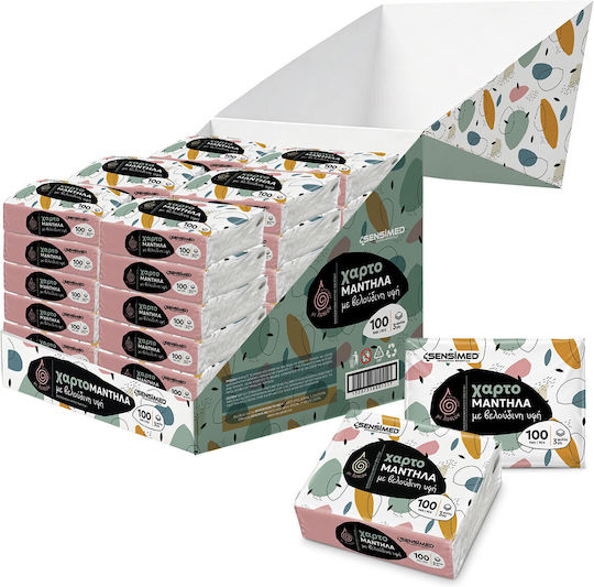 Sensi Gesicht Papiertaschentücher Samtige Textur Getränkt mit Lotion Box 36 X 100 Stück