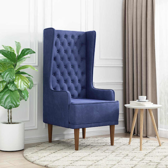 Dining Armchair Velvet Police Blue 64x64x131cm