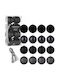 Set 16 Stoffartige Schwarze Kugel Ornamente mit Glitzer