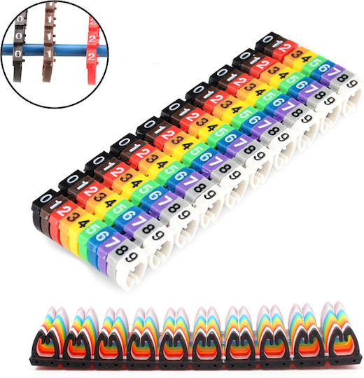 Auxiliary Clips Numbering 0 9 Sorting Thin Multicolour Cables