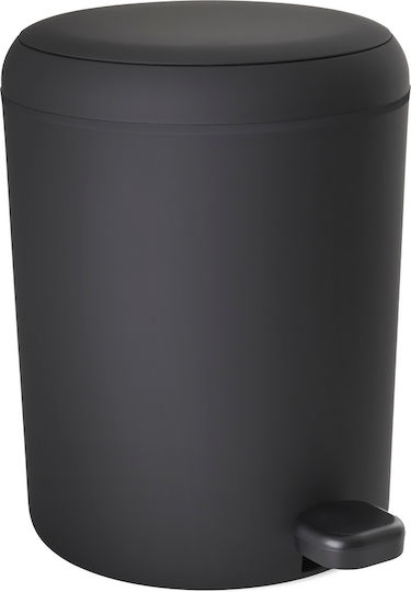 24home.gr Inox Badezimmer Mülleimer 5lt Schwarz