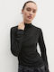 Damen Langärmeliges Rollkragenpullover Dunkelgrau