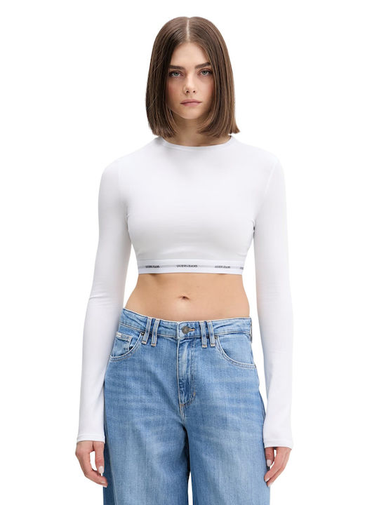 Guess Crop Top Alb