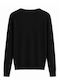 Women's Long Sleeve Blouse with V-Neck Black