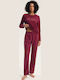 Henderson Henderson Sommer Damen Schlafanzug Set Burgundisch