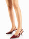 Pointed Toe Heels with Strap Burgundy