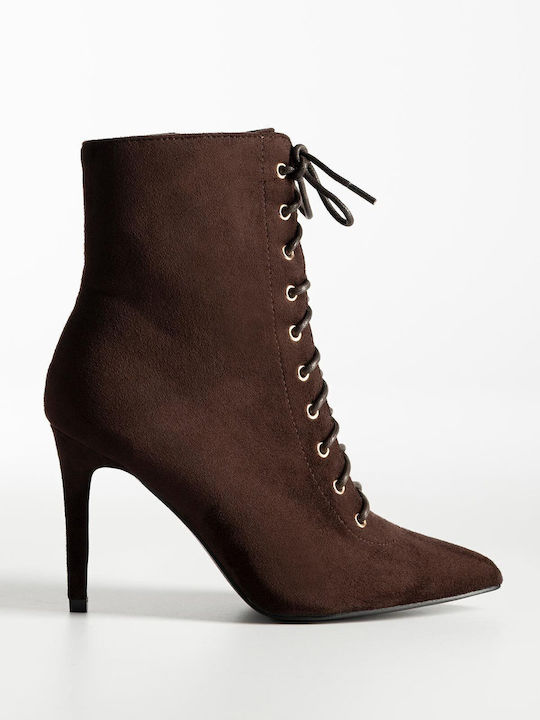 Bozikis Suede Ghete Dama cu Toc Înalt Maro X27-...