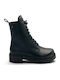 Leder Damen Stiefeletten Schwarz