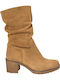 Leder Damen Stiefeletten Tabac Braun