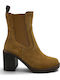 Wildleder Damen Stiefeletten Tabac Braun