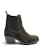 Wildleder Damen Cowboy Stiefeletten Braun