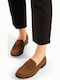Suede Damen Mokassins in Braune Farbe