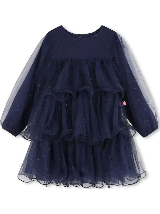 Girls Dress Tulle Blue Iridescent