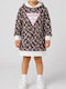 Girls Dress Animal Print Brown