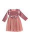 Girls Velvet Dress In Rotten Apple