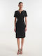 Sommer Midi Abendkleid Schwarz