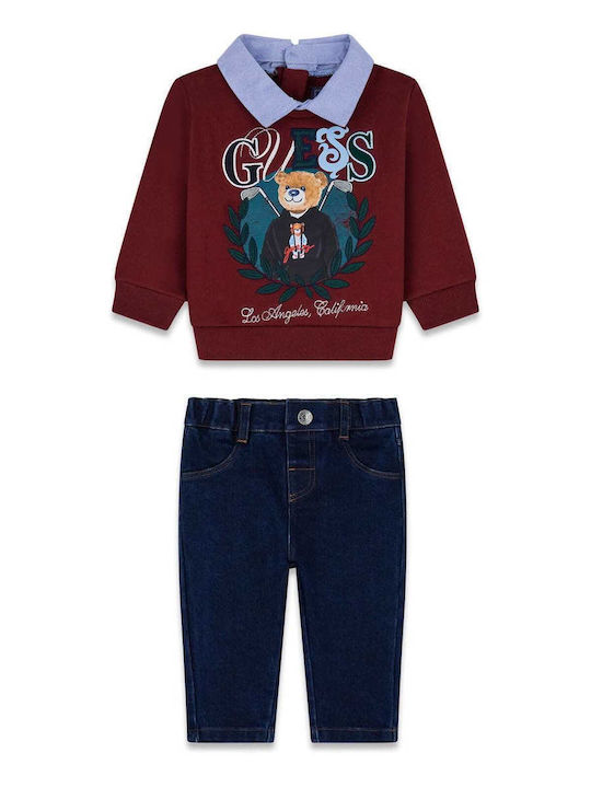 Kids Set with Pants Winter 2 Pieces Burgundy