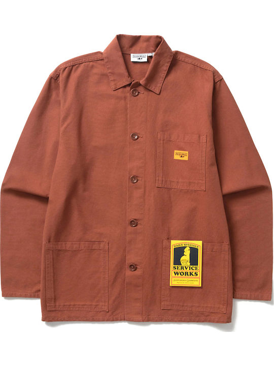 Short Sleeve Cotton Shirt In Regular Fit Copper
