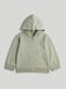Kids Cotton Cardigan With Hood Green
