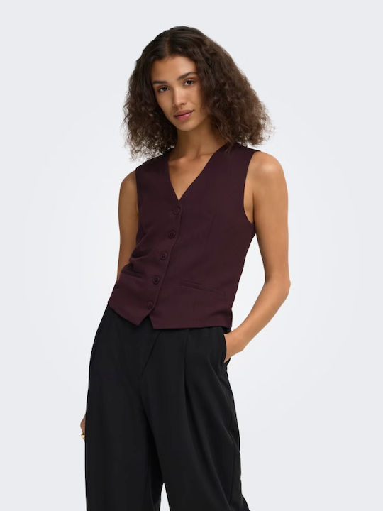 Only Damen Strickjacke Burgundisch