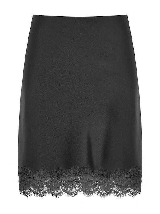 Celestino Damenrock Mini Satin Spitze Schwarz