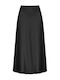 Celestino Fustă Satin Midi Neagră