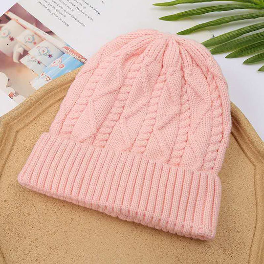 Beanie Unisex Strickmütze in Rosa Farbe