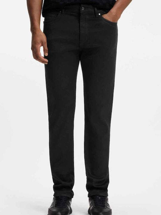 Men's Elastic Tapered Jeans Pants Black