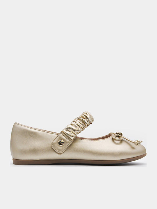 Kids Ballerinas Anatomical with Hoop & Loop Closure Gold