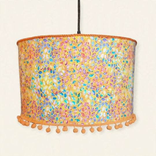 Dimensions Orange Pendant Ceiling Light with E27 Socket 35x20cm