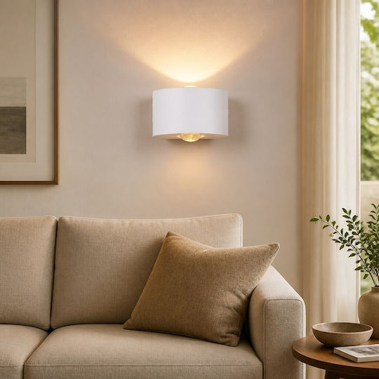 Lampă de Perete LED Albă 8x8x35 cm