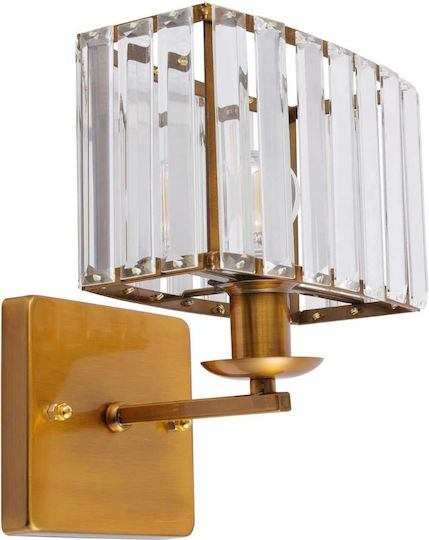 Artekko Wall Lamp with E14 Lamp Bulb Base Gold 19.5x19.5x26.5cm