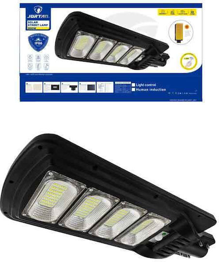 LED Водоустойчив Соларен Уличен Фенер 200W Студено Бяло 6500K с Датчик за Движение, Фотосензор и Дистанционно IP66
