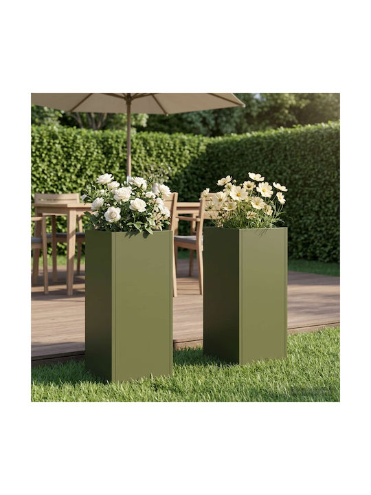 vidaXL Garten Set 2 Metallische Pflanzgefäße Li...