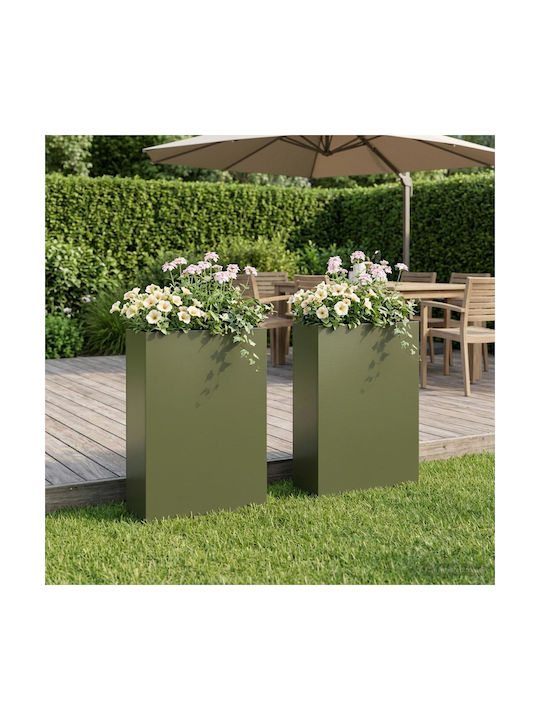 vidaXL Garten-Set 2 Metallische Pflanzgefäße He...
