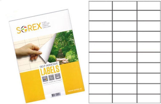 Sorex Self-Adhesive A4 Labels Rectangular 100 70x29.7mm