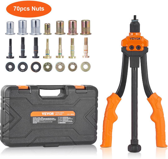 Vevor Rivet Nut Tool 14″ 7 Mandrels 70 Rivet Nuts M6 M8 M10 10-24 1/4-20 5/16-18 3/8-16 Mlmqcltdsbs19hg90001v0