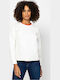 Women's Sweatshirt Hooded Ecru